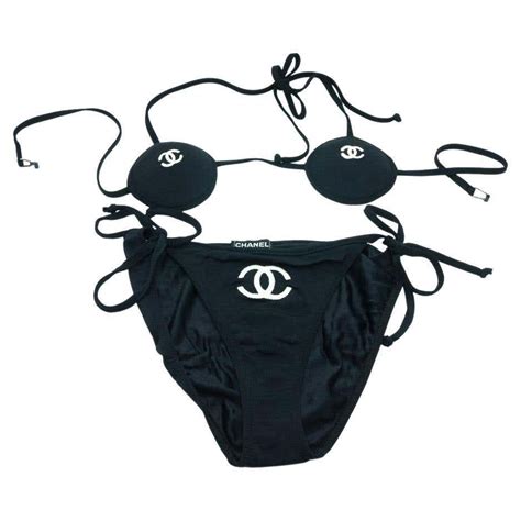 vintage chanel logo bikini|pictures of old Chanel purses.